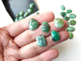 12-13mm Emerald Rose Cut Cabochons, Natural Emerald Free Form Shape