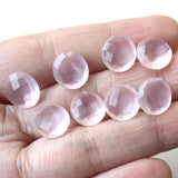 10-10.5mm Rose Pink Chalcedony Faceted Round Stones Double Side Cut Gemstones