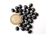 10x12mm Black Onyx Oval Rose Cut Flat Back Cabochon, Black Onyx RoseCut Gemstone