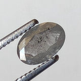 Salt And Pepper Diamond, CONFLICT FREE 6x4mm, 0.45 Ct Oval Shaped Brilliant Cut Faceted Clear Black Diamond For Jewelry - PDD976