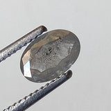 Salt And Pepper Diamond, CONFLICT FREE 6x4mm, 0.45 Ct Oval Shaped Brilliant Cut Faceted Clear Black Diamond For Jewelry - PDD976