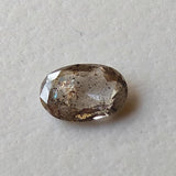 Salt And Pepper Diamond, CONFLICT FREE 5.8x3.9mm, 0.32 Ct Oval Shaped Brilliant Cut Faceted Clear Black Diamond For Jewelry - PDD977