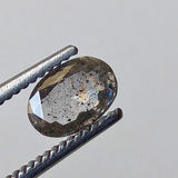 Salt And Pepper Diamond, CONFLICT FREE 5.8x3.9mm, 0.32 Ct Oval Shaped Brilliant Cut Faceted Clear Black Diamond For Jewelry - PDD977