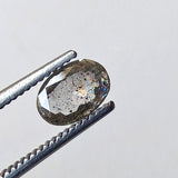 Salt And Pepper Diamond, CONFLICT FREE 5.8x3.9mm, 0.32 Ct Oval Shaped Brilliant Cut Faceted Clear Black Diamond For Jewelry - PDD977