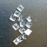 2.9-3mm Rainbow Moonstone Princess Cut Square Gems, Moonstone Square Gemstones For Jewelry, 6 Pieces - PSG403