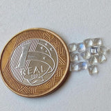 2.9-3mm Rainbow Moonstone Princess Cut Square Gems, Moonstone Square Gemstones For Jewelry, 6 Pieces - PSG403