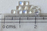 2.9-3mm Rainbow Moonstone Princess Cut Square Gems, Moonstone Square Gemstones For Jewelry, 6 Pieces - PSG403
