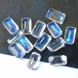 Rainbow Moonstone Faceted Rectangle Cut, 5x3mm Loose Rainbow Moonstone Emerald Gemstones for Ring - PSG404