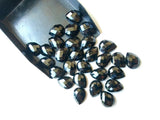 13x17mm Black Onyx Cabochon, Black Onyx RoseCut Gemstones, Onyx Flat Cabochons