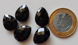 12.5x17.5mm Black Onyx Faceted Pear Gemstones, 5 Pieces Loose Black Onyx Double Side Cut Gems Pear Stones For Jewelry - GS3152Z