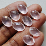 8x12mm Rose Quartz Oval Gemstones, Oval Rose Quartz Double Side Faceted