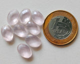 8x12mm Rose Quartz Oval Gemstones, Oval Rose Quartz Double Side Faceted