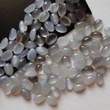 4x6mm Grey Moonstone Oval Plain Flat Back Cabochon, Loose Oval Plain Calibrated Moonstone For Jewelry (5 Pcs To 25 Pcs) - BGPA478Z