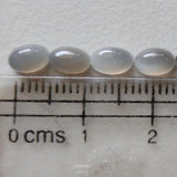 4x6mm Grey Moonstone Oval Plain Flat Back Cabochon, Loose Oval Plain Calibrated Moonstone For Jewelry (5 Pcs To 25 Pcs) - BGPA478Z