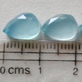 7x10mm Blue Chalcedony Pear Table Cut Flat Back,Blue Chalcedony Pear Cabochons