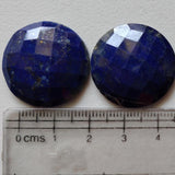 25mm Huge Lapis Lazuli Checker Cut Cabochons, 1 Pc Loose Lapis Lazuli Faceted Flat Back Cabochons For Jewelry - KRS266Z
