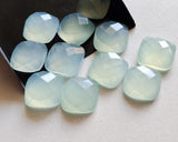 15mm Aqua Chalcedony Cushion Cut Flat Back Cabochons, 5 Pieces Loose Aqua Chalcedony Square Gemstones For Jewelry - KRS316Z