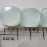 15mm Aqua Chalcedony Cushion Cut Flat Back Cabochons, 5 Pieces Loose Aqua Chalcedony Square Gemstones For Jewelry - KRS316Z