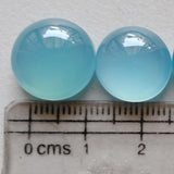 13-15mm Blue Chalcedony Plain Round Cabochon, Plain Blue Chalcedony Flat Back Stone Cabochons For Jewelry - KRS321Z