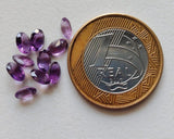 5x7mm African Amethyst Oval Cut Stone Lot, Natural Pointed Back Faceted 10Pcs