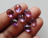 8x10mm Amethyst Cabochon Both Side Checker Cut, Natural Oval Rose Cut Amethyst