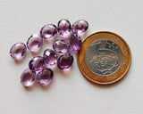 7x9mm Amethyst Oval Checkboard Stones, Amethyst Rose Cut Both Side