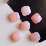 10mm Pink Opal Cushion Cut Cabochons, 10 Pieces Loose Natural Pink Opal Plain Cushion Cut Square Flat Back Cabochons For Jewelry - PKSG37Z