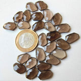 14-16mm Smoky Quartz Cabochons, Loose Smoky Quartz Fancy Shape Rose Cut Flat Back Gems For Jewelry (5 Pcs To 10 Pcs) - BGP864Z