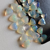 8mm Ethiopian Opal Trillion Cut Stone, Ethiopian Faceted Fire Opal Cabochon