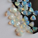 8mm Ethiopian Opal Trillion Cut Stone, Ethiopian Faceted Fire Opal Cabochon