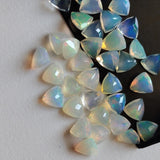 7mm Ethiopian Opal Trillion Cut Stone, Ethiopian Faceted Opal, 0.75CTW