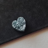 5.2mm Blue Rough Diamond Heart, Loose Flat Blue Heart Shape Diamond Cabochon