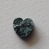 5.2mm Blue Rough Diamond Heart, Loose Flat Blue Heart Shape Diamond Cabochon