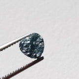 5.2mm Blue Rough Diamond Heart, Loose Flat Blue Heart Shape Diamond Cabochon