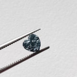 5.2mm Blue Rough Diamond Heart, Loose Flat Blue Heart Shape Diamond Cabochon