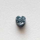 5.2mm Blue Rough Diamond Heart, Loose Flat Blue Heart Shape Diamond Cabochon