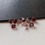 3mm Pink Tourmaline Princess Shape Cut Stones, Natural Faceted Pink Tourmaline