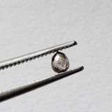 3.2x2.6mm Salt And Pepper Diamond Briolette Bead, 0.19Ct Salt And Pepper Faceted