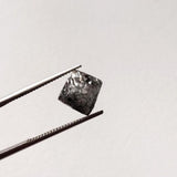 9x8.8mm Grey Diamond Octahedron, 1 Pc Natural Rough Raw Uncut Crystal Smooth