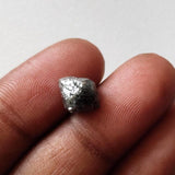 9x8.8mm Grey Diamond Octahedron, 1 Pc Natural Rough Raw Uncut Crystal Smooth