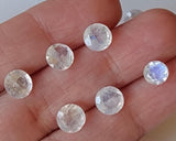 6mm Rainbow Moonstone Faceted Round Cut, Loose 1 Piece Rainbow Moonstone
