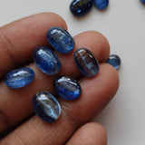 10-12mm Kyanite Plain Cabochons, Natural Kyanite Free Form Flat Back Cabochons