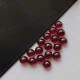 3.5-4mmm Garnet Plain Flat Back Plain Round Cabochons, Loose Garnet For Jewelry