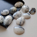13-17mm Dendrite Opal Cabochon, Dendrite Opal Rose Cut Flat Back Cabs