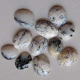 13-17mm Dendrite Opal Cabochon, Dendrite Opal Rose Cut Flat Back Cabs
