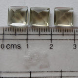 8mm Square Green Amethyst Loose Cut Stone Lot, Faceted Princess Diamond Cut