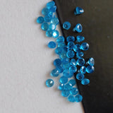 2-2.3mm Neon Apatite Round Cut Stone, Natural Faceted Round Cut Stones