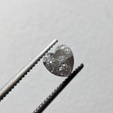 5.2mm Grey Rough Diamond Heart, Flat Grey Heart Raw Diamond Cabochon For Jewelry