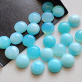 8.5mm Blue Opal Cabochons, Blue Opal Plain Round Flat Back Cabochons For Jewelry (5 Pcs To 10 Pcs) - PDG195Z