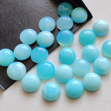 8.5mm Blue Opal Cabochons, Blue Opal Plain Round Flat Back Cabochons For Jewelry (5 Pcs To 10 Pcs) - PDG195Z